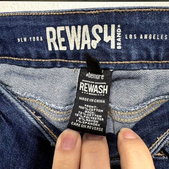 Rewash Jeans High Rise Vintage Reunion Distressed Denim Dark Wash Women sz 5 - Picture 4 of 7
